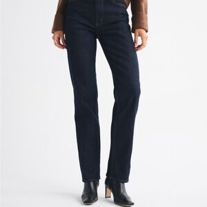 Abercrombie & Fitch Dark Blue Women's Straight Leg Jeans